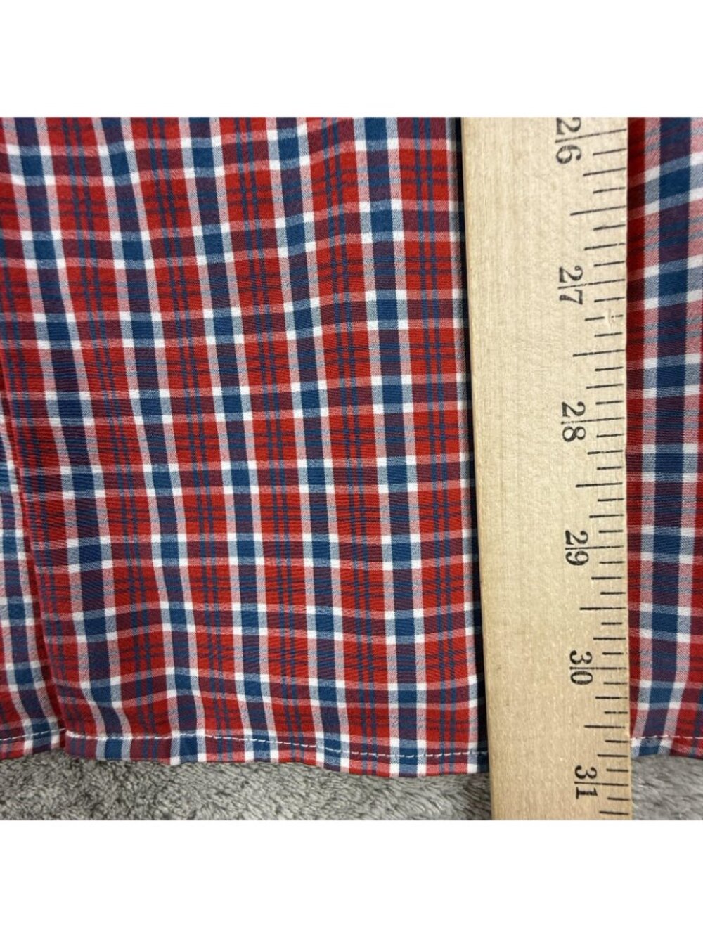 Quieti Shirt Mens Large Red Plaid Stretch Button Up Long Sleeve Performance - Picture 11 of 13